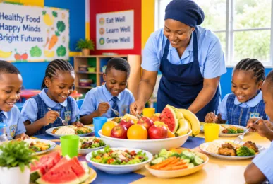 Syismart kids enjoying fresh fruits